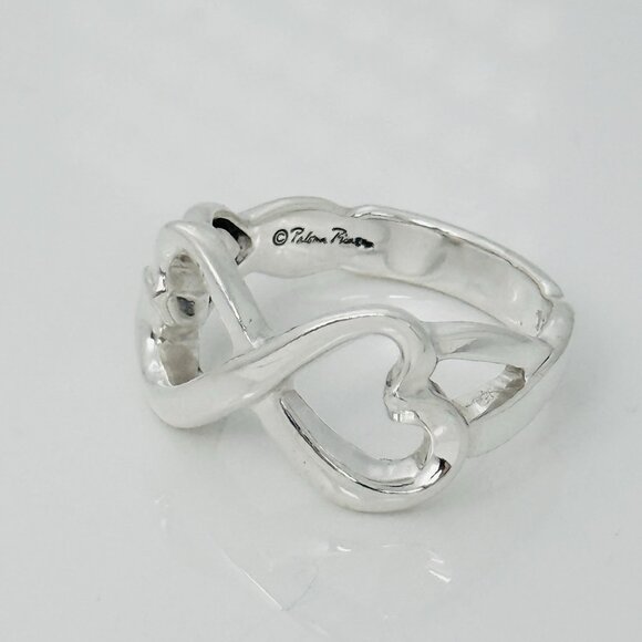 Size 7.5 Tiffany Eternal Infinity Loving Hearts Ring Band Paloma Picasso Silver - Picture 3 of 7